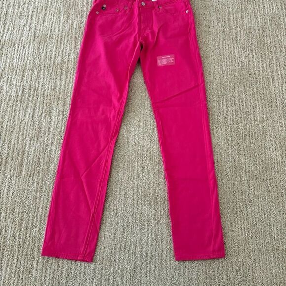 AG Adriano Goldschmied The Stilt Cigarette Leg Bright Pink Jeans - Picture 2 of 7